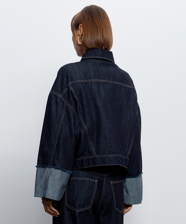 Twinset Синяя джинсовая куртка с отворотами 262LI2JAA изображение 4