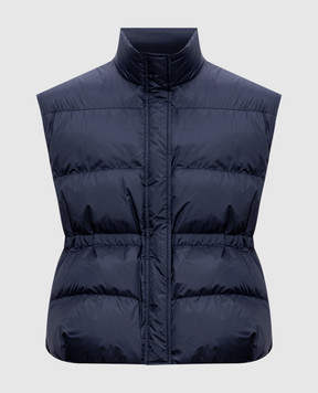 Brunello Cucinelli Синій пуховий жилет з ланцюжком моніль MD5987612P