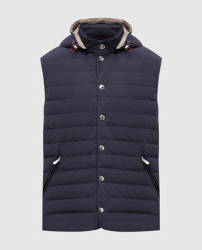 Brunello Cucinelli Синій пуховий жилет MM4791696