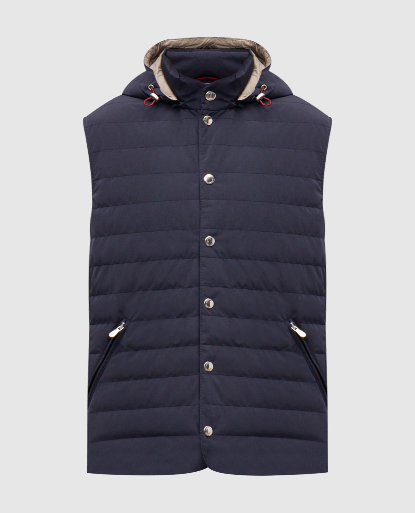 Синий пуховый жилет