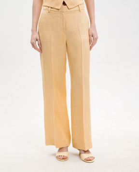 Max Mara Weekend Желтые брюки MALIZIA из льна WKDMALIZIA