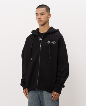 Off-White Черная спортивная куртка с вышивкой логотипа 44MBE015F26F001