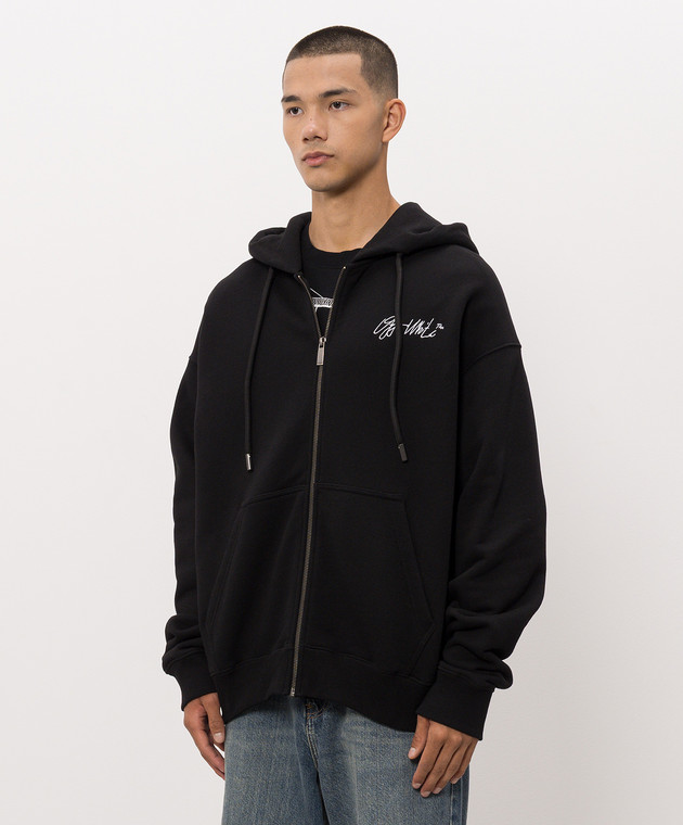 Off-White Черная спортивная куртка с вышивкой логотипа 44MBE015F26F001 изображение 3