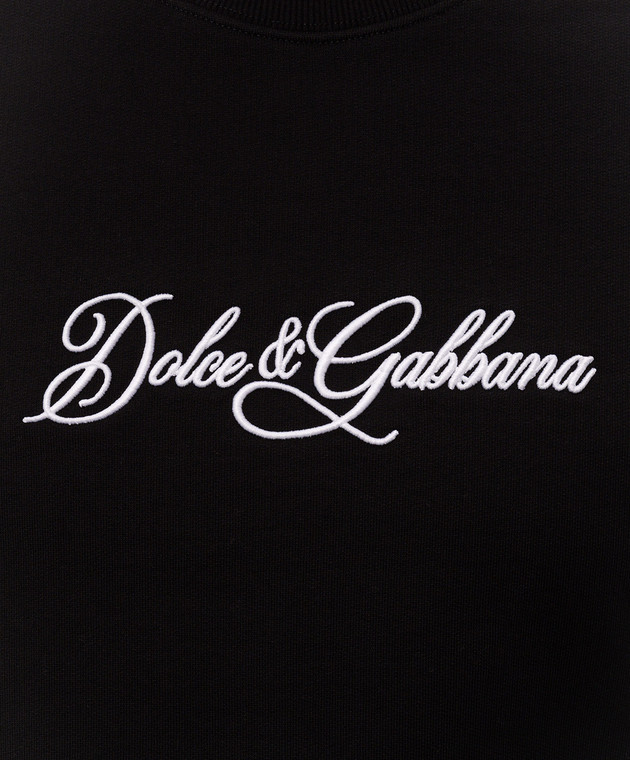 Dolce&Gabbana Черный свитшот с вышивкой логотипа G9AHSZG7P9M изображение 5