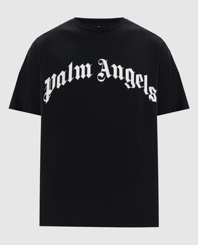 Palm Angels Чорна футболка з контрастним логотипом PMAA109S26JER00G