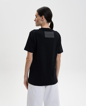 Jil Sander Чорна футболка з патчем логотипа J40GC0142J20103