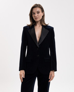 Victoria Beckham Синий бархатный жакет Camilla 1425WJK007244B