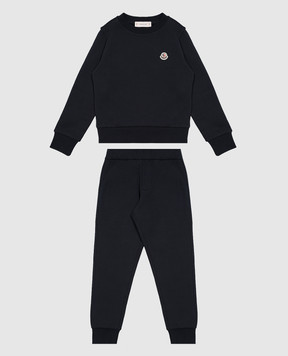 Moncler ENFANT Детский синий спортивный костюм с вышивкой логотипа L29548M00016899PS