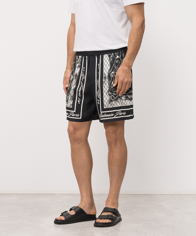 Balmain Чорні шорти Foulard HH1PA145VJ07 зображення 2