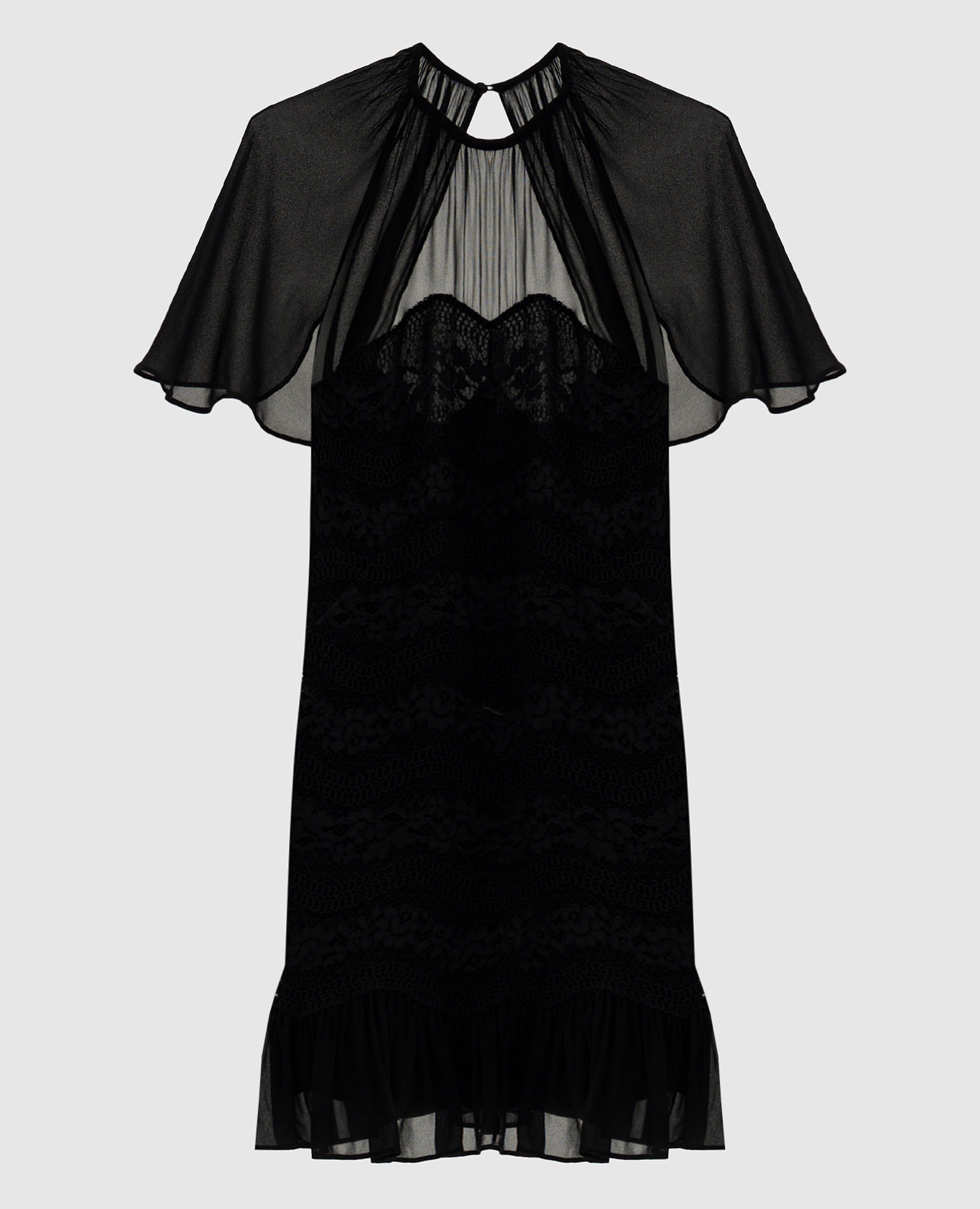 Черное платье с кружевом