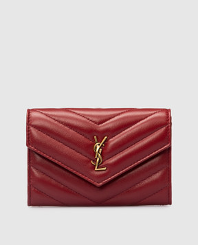 Saint Laurent Бордовий шкіряний гаманець CASSANDRE 863726AAEAX