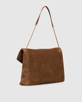 Saint Laurent Замшевая коричневая сумка CASSANDRE 8558021U80W