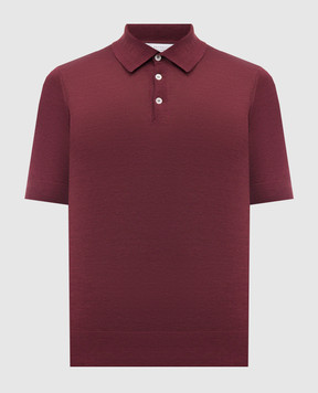 Brunello Cucinelli Бордовое поло с шелком MNB805405