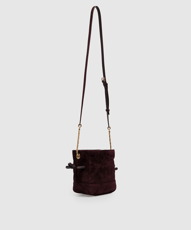 Saint Laurent Бордова замшева сумка-кісет JAMIE A002M9AAGN6 зображення 3