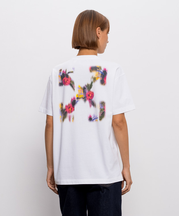 Off-White Белая футболка Arrow Chone Flower 2FA00645T изображение 4