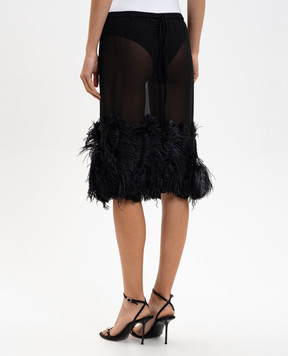The Attico Черная юбка с перьями страуса 260WCS00264PAA085RA