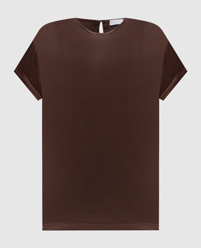 Brunello Cucinelli Коричнева блуза із шовком M0C59DE310