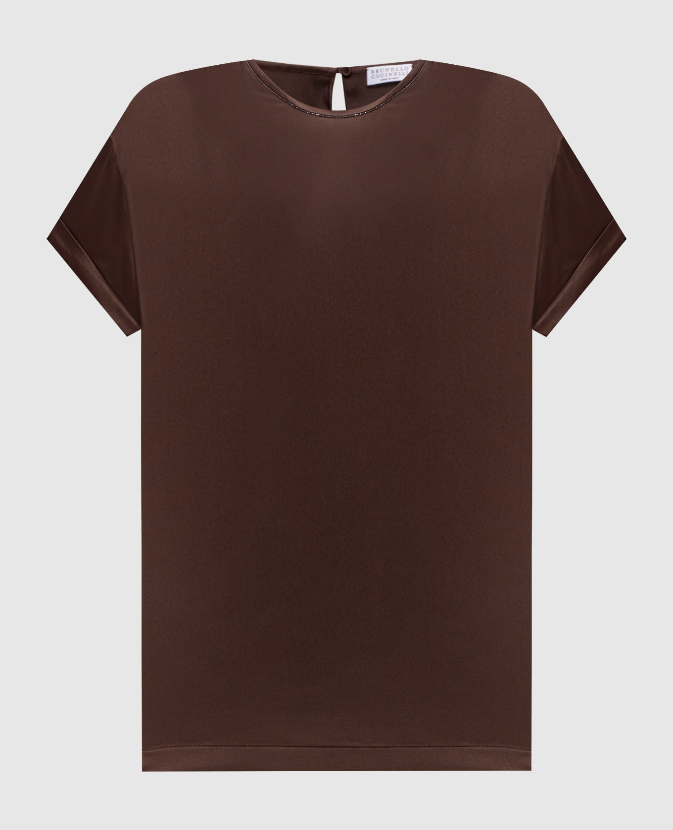 Коричневая блуза с шелком