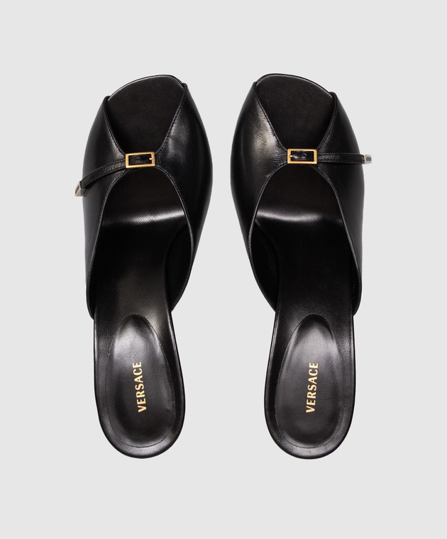Versace Черные кожаные мюли Nyx 10241341A17282 изображение 4