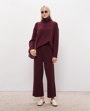 Allude Бордовые брюки из шерсти и кашемира 26517614