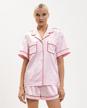 Off-White Рожева сорочка в піжамному стилі 2GG00BS26FAB001