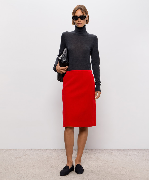 Jil Sander Червона оксамитова спідниця J02MA0426J45377 зображення 2