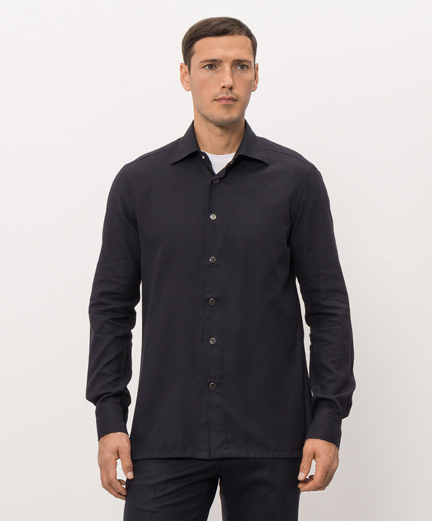 Kiton Темно-синя сорочка UMCNERHH09828 зображення 3
