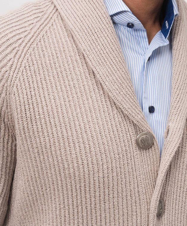 Brunello Cucinelli Бежевий кардиган MNI708606 зображення 5