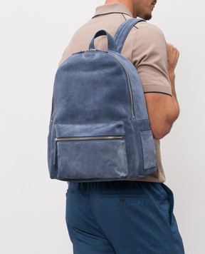 Orciani Синий замшевый рюкзак Laio Peach P00711SEN