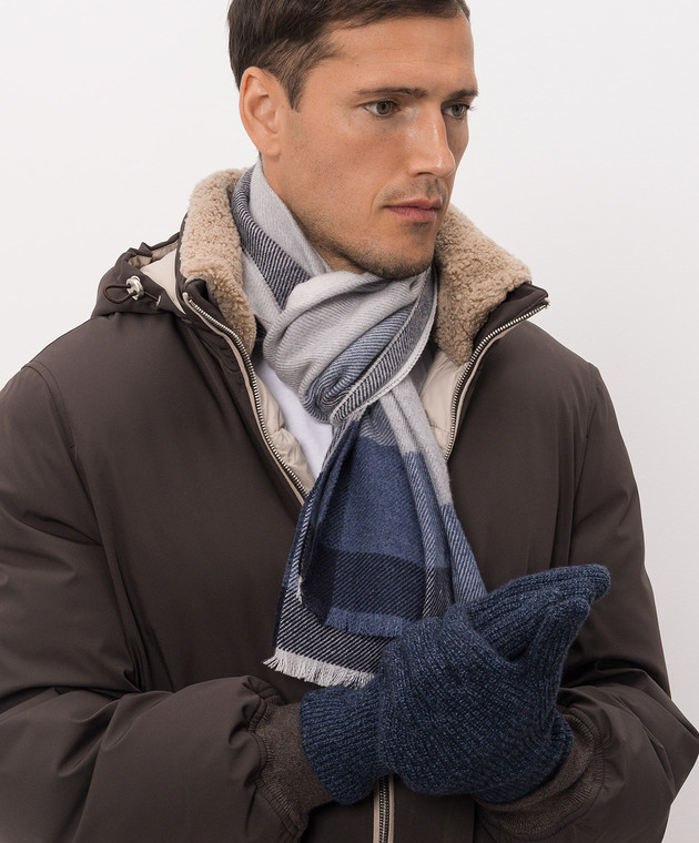 Brunello Cucinelli Сині рукавички з кашеміру MQS95908 зображення 2