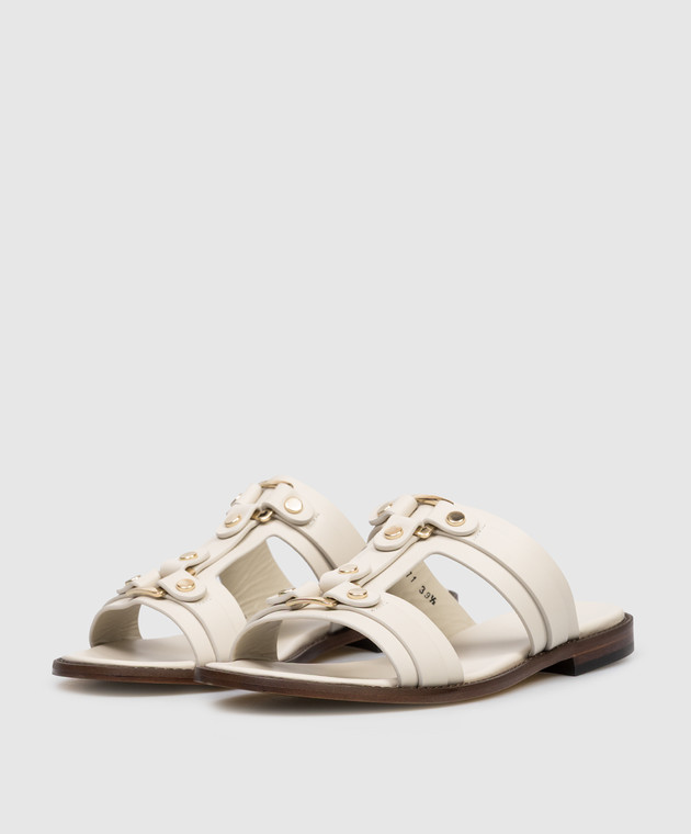 Doucal's Бежеві шкіряні шльопанці DD8771MARNUF073 зображення 2