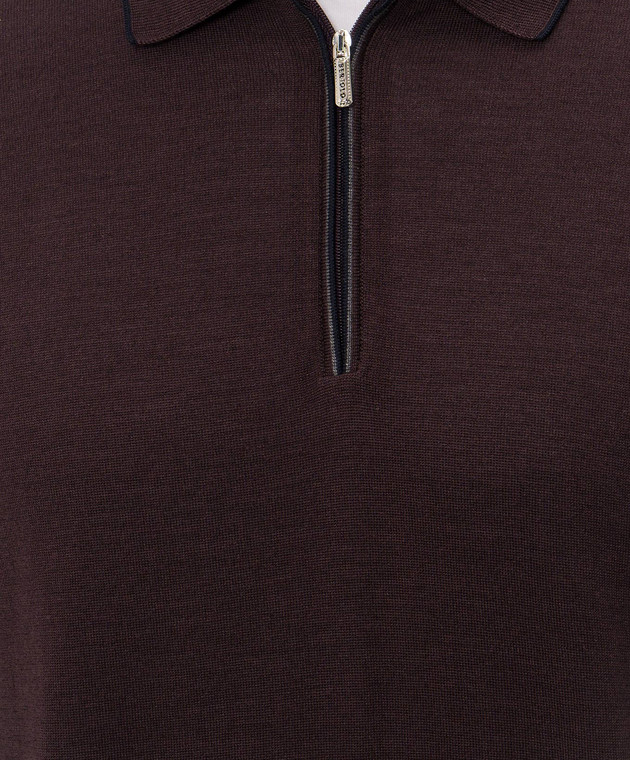 Bertolo Cashmere Фиолетовое поло из шерсти и шелка 902636002587 изображение 5