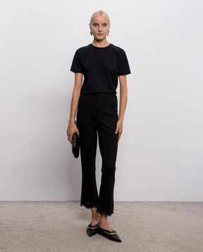 Twinset Черные брюки с вышивкой 262TP2673