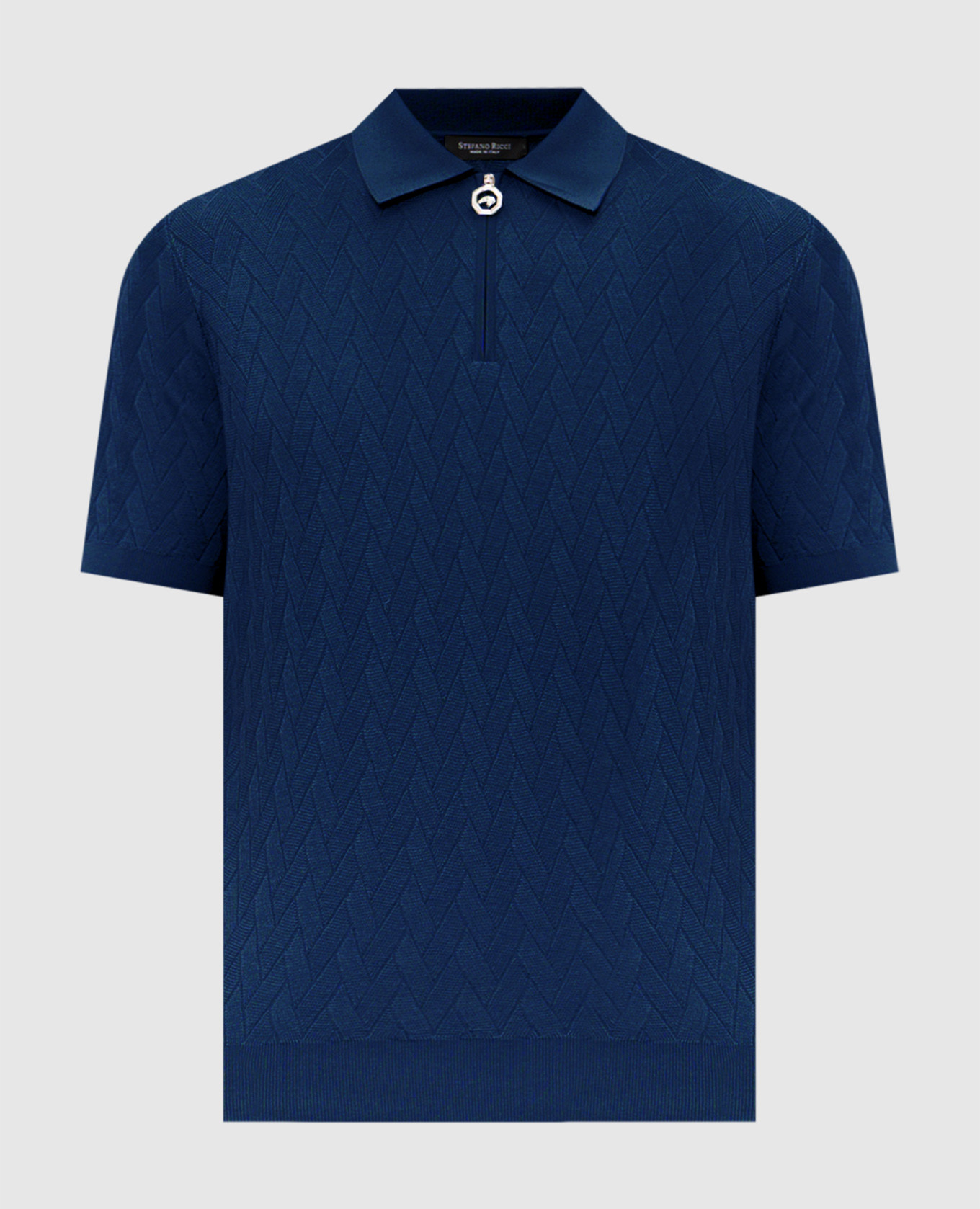 Синее поло с шелком