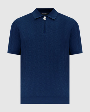 Stefano Ricci Синє поло з шовком K818106P31F26172