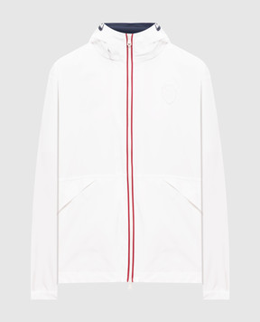 Brunello Cucinelli Біла спортивна вітровка з нашивкою емблеми MB4227942