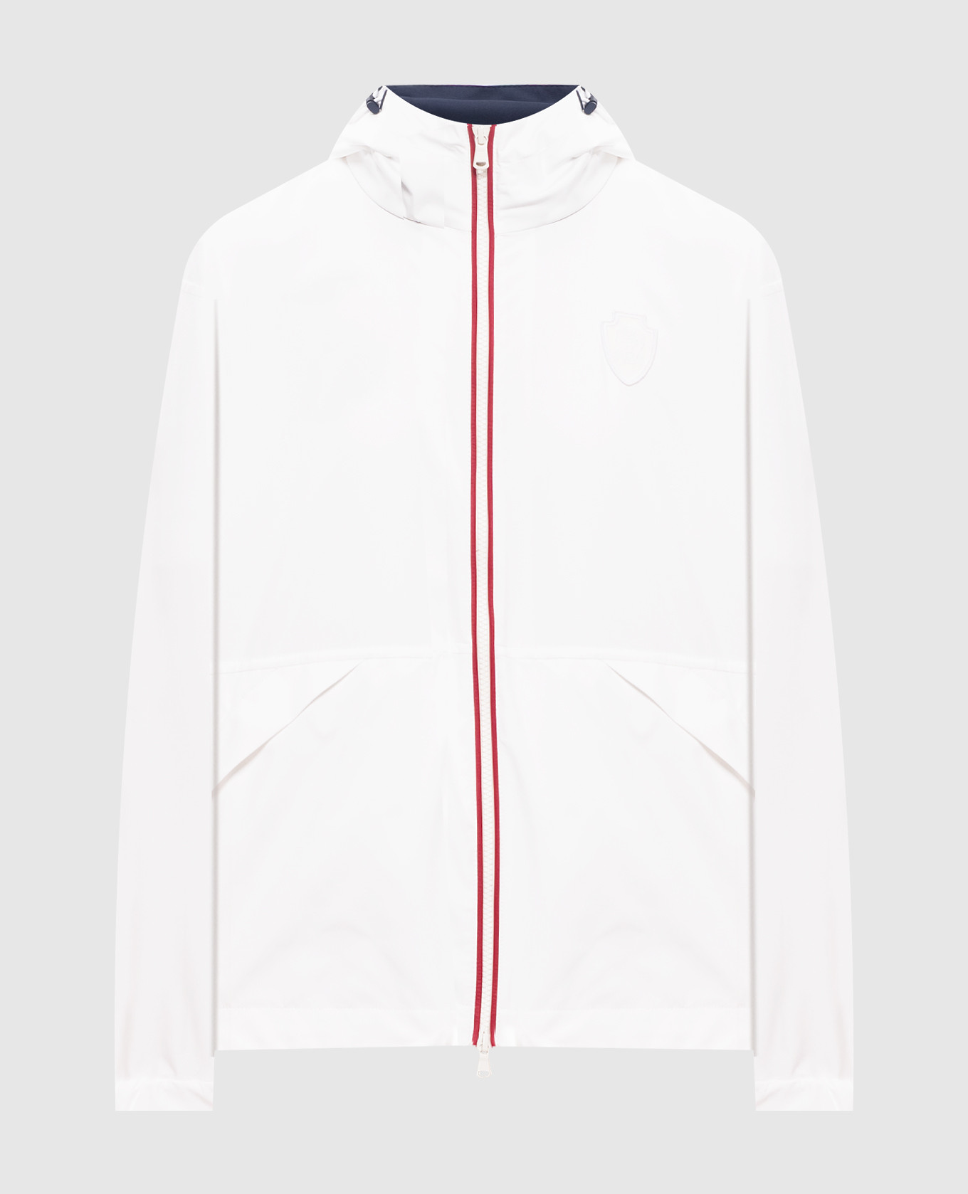 

Белая спортивная ветровка с нашивкой эмблемы, Белый, Ветровки