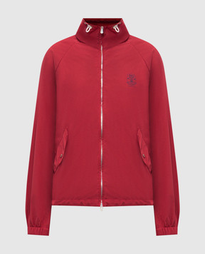 Brunello Cucinelli Бордовая ветровка с принтом эмблемы MD4796588