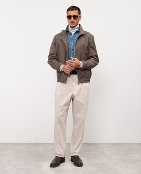 Brunello Cucinelli Синя сорочка з ефектом потертості MR6834008