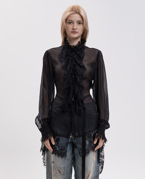 Ann Demeulemeester Чорна блуза Barah із шовку B0014537FA239