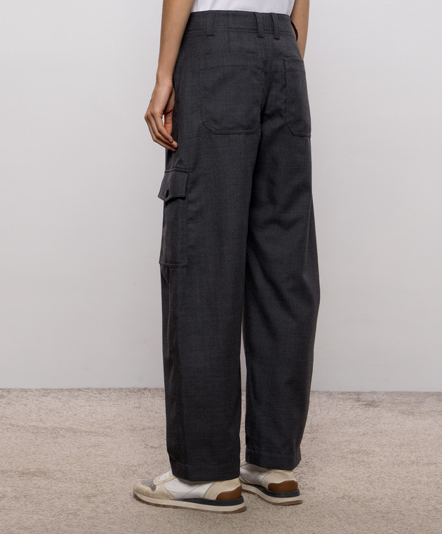 Brunello Cucinelli Серые брюки из шерсти MB199P9356 изображение 4