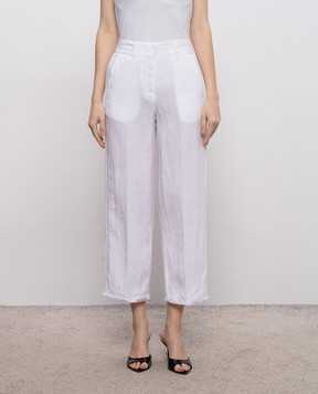 Peserico Білі штани з льону M04393T001617