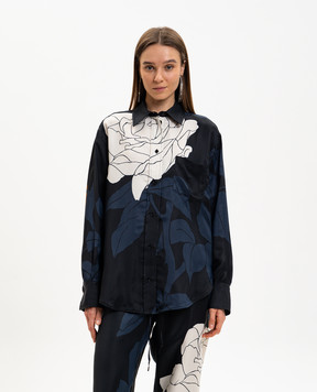 Victoria Beckham Черная блузка в цветочный принт 1224WSH005278R