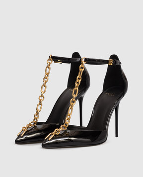 Balmain Чорні шкіряні лаковані туфлі Sync FN1UA152LPAT