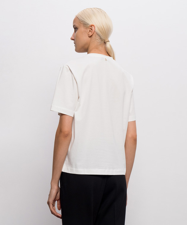 Twinset Белая футболка с кристаллами 262AP2480 изображение 4