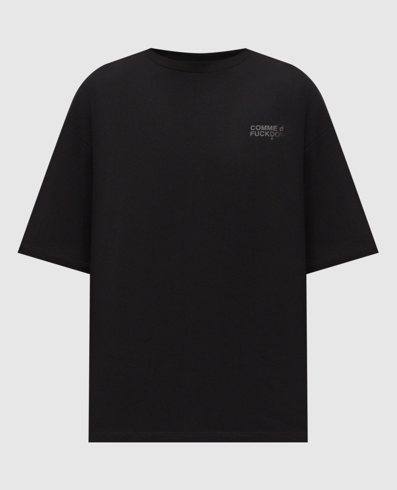 Черная футболка с принтом логотипа и эмблемы