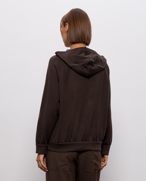 Brunello Cucinelli Коричневая спортивная куртка с цепочкой мониль MP828SM606