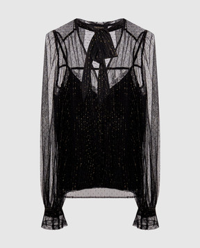 Twinset Черная блуза с люрексом 262TT2153