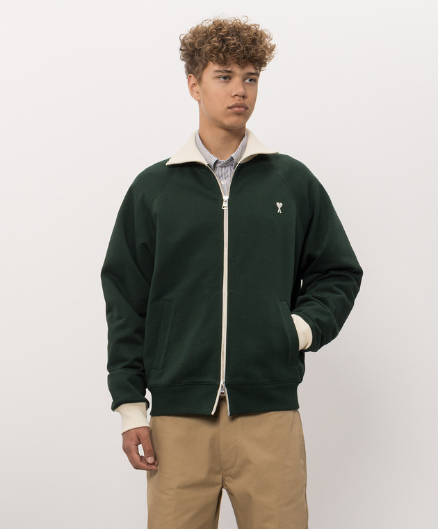 Ami Paris Зеленая спортивная куртка USW796JE0245m изображение 3
