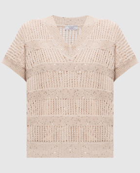 Peserico Бежевый топ с пайетками S99122F0509110